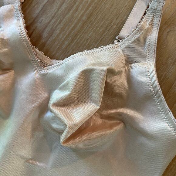 Ruby Ribbon V-Neck Sheer Slip Pale Style 3041 Size 38 - Picture 3 of 8